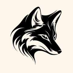 Fox vector for logo or icon, drawing Elegant minimalist style,abstract style Illustration