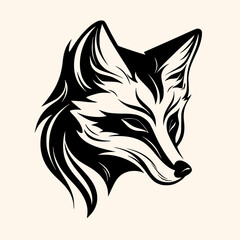 Fox vector for logo or icon, drawing Elegant minimalist style,abstract style Illustration