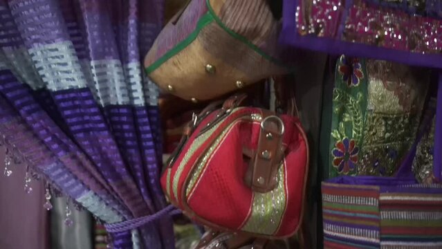 Video about a bag shop in Fez Morocco market
