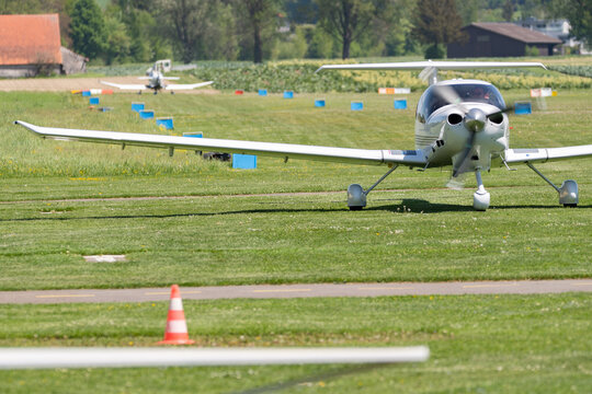 Diamond DA40D airplane in Lommis in Switzerland 11.5.2022