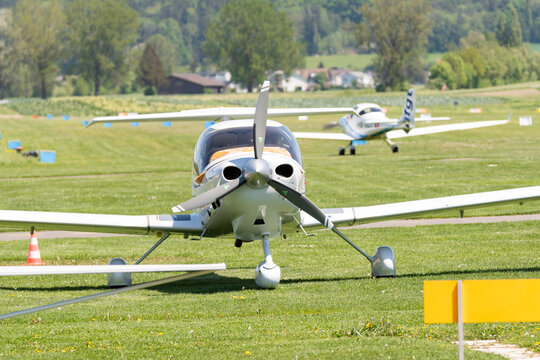Diamond DA40D airplane in Lommis in Switzerland 11.5.2022