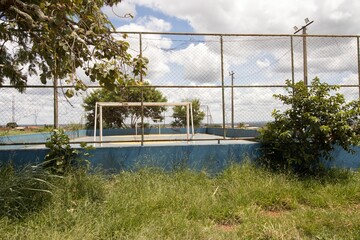 A typical soccer field that are found throughout the impoverished neighborhoods in Brazil