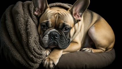 French Bulldog on Blanket
