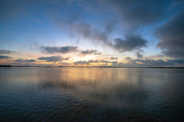 Pre dawn over ocean inlet