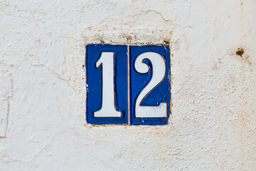 Old Weathered House Number 12, Tile on Wall