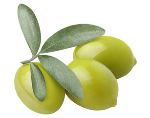 Green olives with leaves cut out