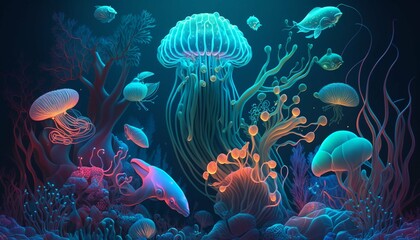Psychedelic Coral Reef | Generative AI Image
