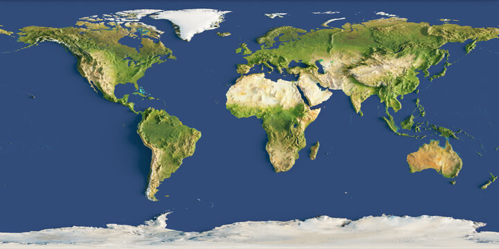 3d render of a relief map of the world. Elements of this image furnished by NASA.