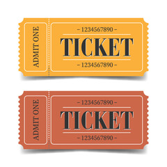 Red-orange retro-style tickets for business and personal creativity 