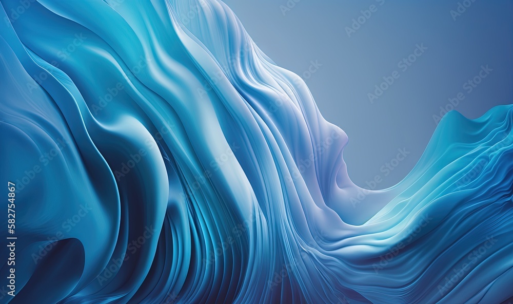 Poster a blue abstract background with wavy lines and a blue sky in the background of the image is a blue b