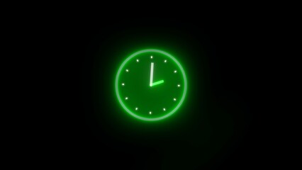 Neon clock icon .
