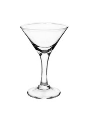Empty martini glass on white