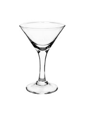 Empty martini glass on white