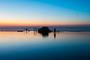 Temporary house of the fishermen of the lagoon of Venice