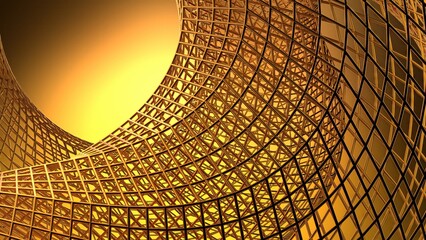 golden torus mesh metal structure Abstract delicate and lively dynamic Elegant and Modern background material