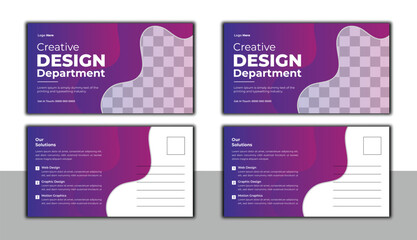 corporate business postcard template design.