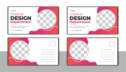 corporate business postcard template design.