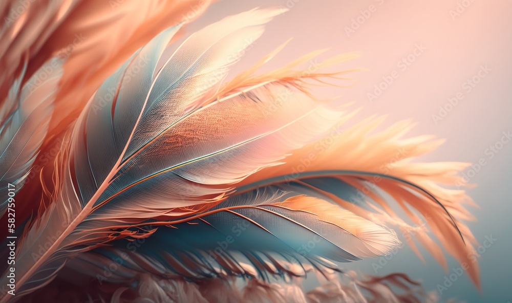 Aufkleber a close up of a feather with a blurry back dropper to the left of the image and a blurry back droppe