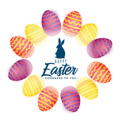 realistic colorful easter eggs festival background design