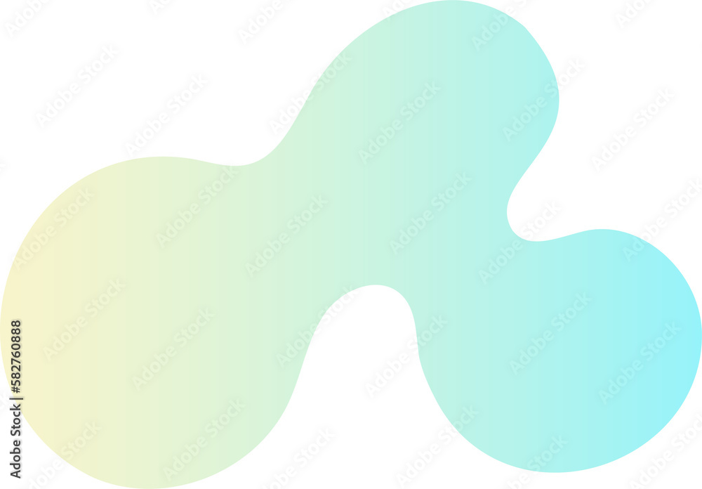 Poster abstract fluid shape. gradient liquid element. amoeba splash design.