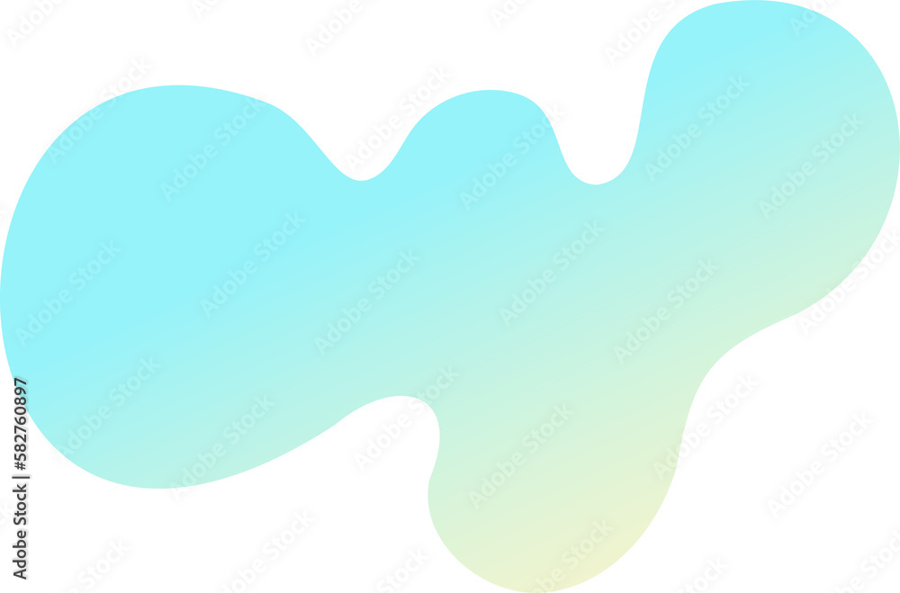 Poster abstract fluid shape. gradient liquid element. amoeba splash design.