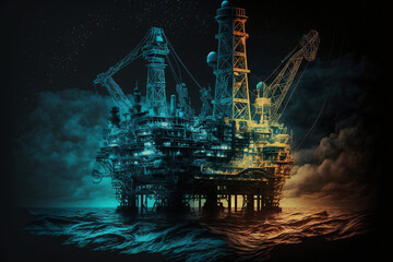 Oil and Gas Drilling Rig, generative ai