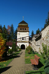 Fototapeta na wymiar Manyava Skete of Exaltation of Holy Cross in Carpathian mountains, Ukraine