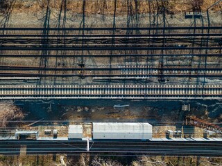 Aerial view of railroads