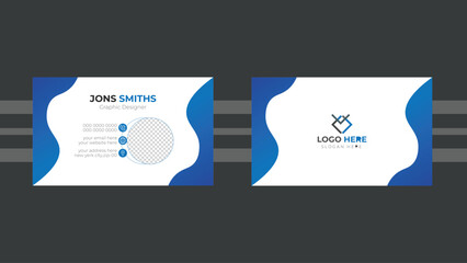 Latest Modern corporate Double-sided creative business card print  template.