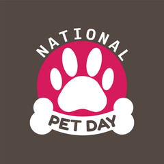 Fototapeta premium national pet day template background vector paw logo