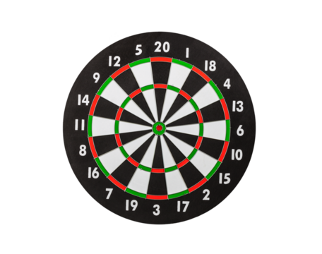 Dart board isolated with cut out background.