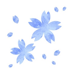  blue flower, cherry blossom