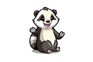 cute badger vector illustration. Generative AI