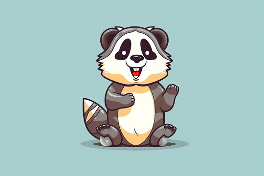 cute badger vector illustration. Generative AI