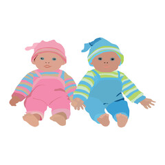 Cute baby doll sitting vector artwork