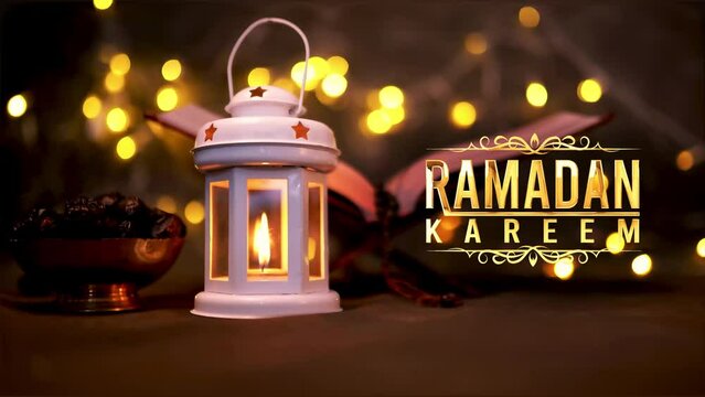 Islamic concept video, Traditional lantern with Quran