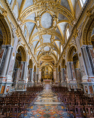 Obraz premium The marvelous interior of Montecassino Abbey, Lazio, Italy. 