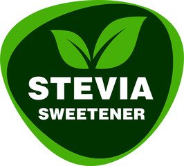 Stevia sweetener natural product label logo design, stevia sweet label stamp, natural label, organic label, food and drink natural label