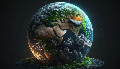 Photo sur Plexiglas Pleine Lune arbre earth in space