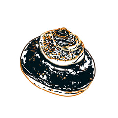 Color sketch of a donut with transparent background