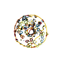 Color sketch of a donut with transparent background