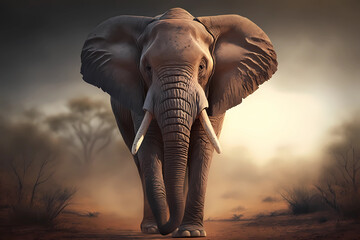 Fototapeta na wymiar Majestic Elephant | AI Generative