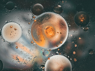 Fototapeta na wymiar Futuristic water bubbles background with colors.