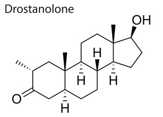 Vector of the chemical structure of  Drostanolone anabolic-androgenic steroid