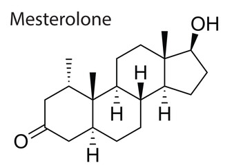 Vector of the chemical structure of Mesterolone anabolic-androgenic steroid