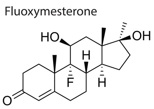 Vector of the chemical structure of Fluoxymesterone anabolic-androgenic steroid