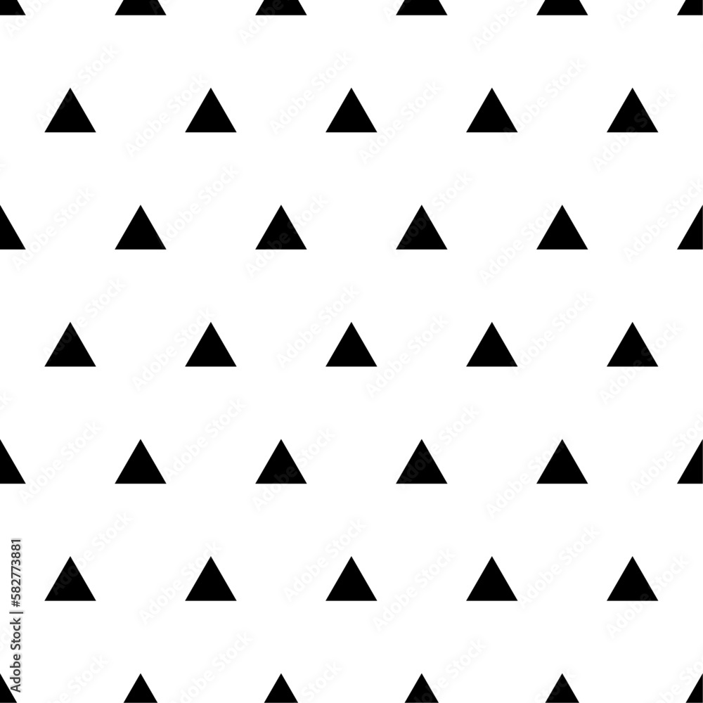 Poster triangle seamless pattern. repeating small black triangular isolated on white background. repeated t