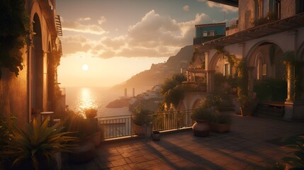 amalfi coast sunset