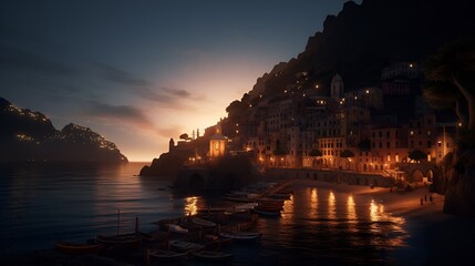 amalfi coast sunset