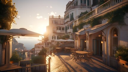 amalfi coast sunset